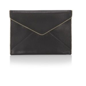 Rebecca Minkoff Leo Clutch in Black Leather